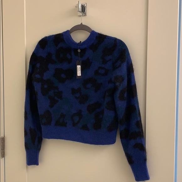 Rag & Bone Leopard Print Boxy Knit Sweater - Mink - Picture 2 of 2